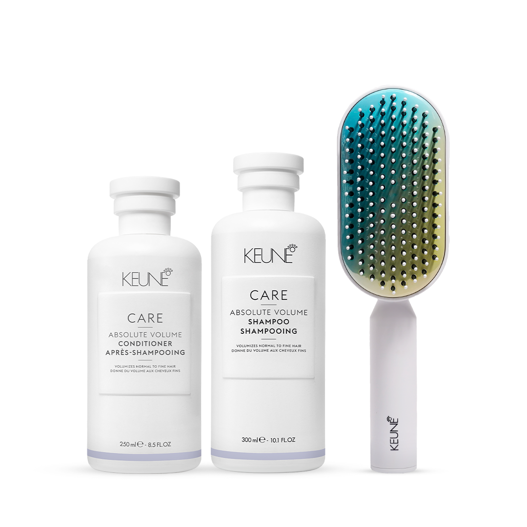 Keune Cate Absolute Volume Shampoo & Conditioner with Keune Hair Professional Brush