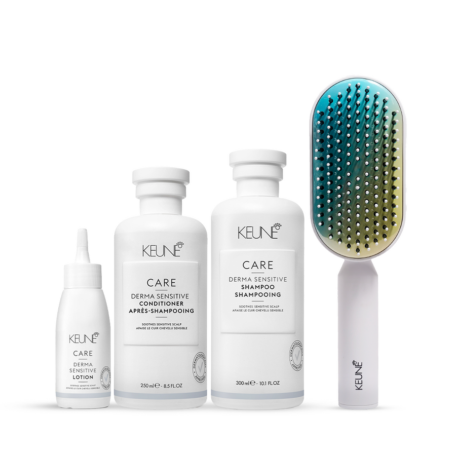 Keune Care Derma Sensitive Shampoo & Conditioner + Lotion with Keune Hair Professional Brush