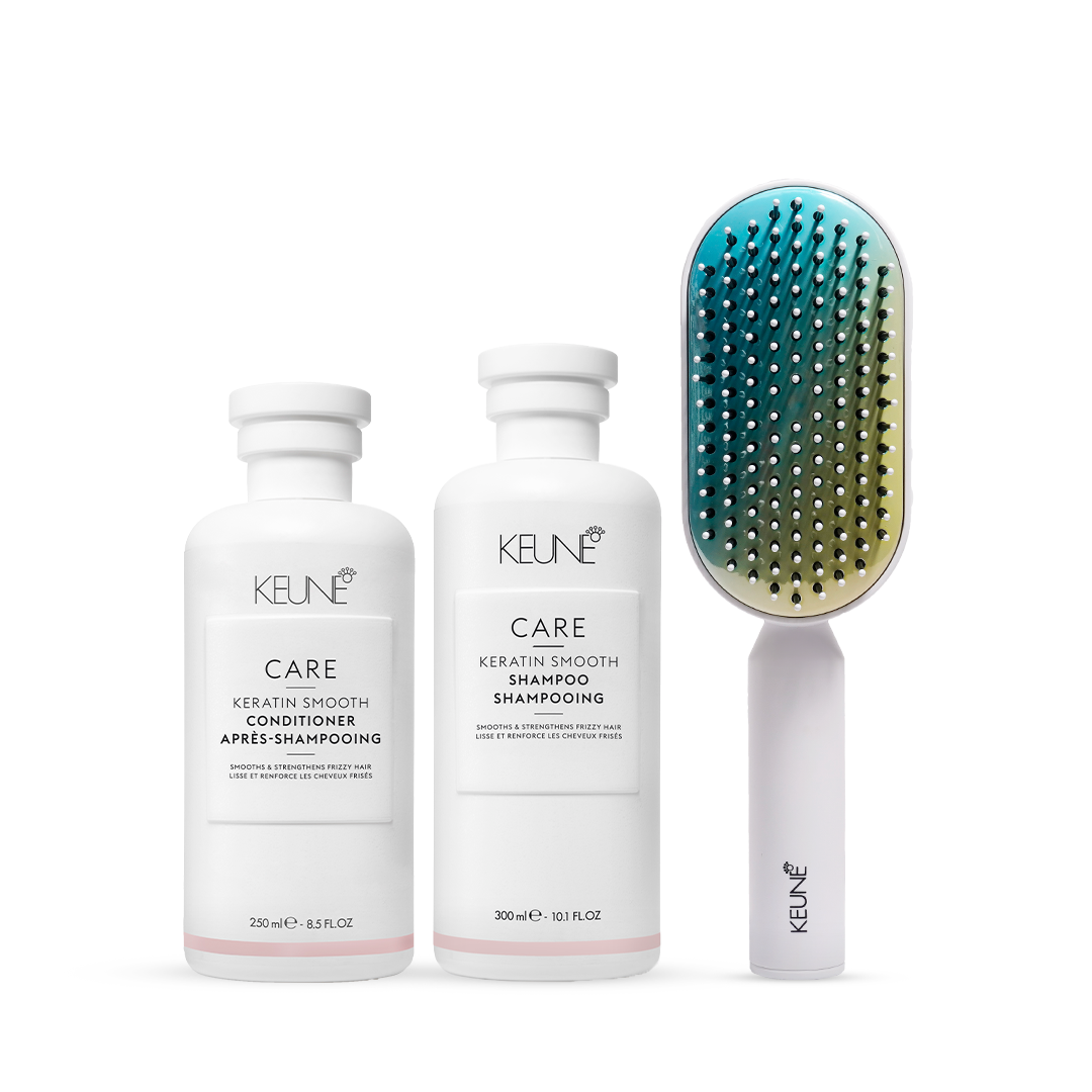 Keune Care Keratin Smooth Shampoo & Conditioner with Keune Hair Professional Brush