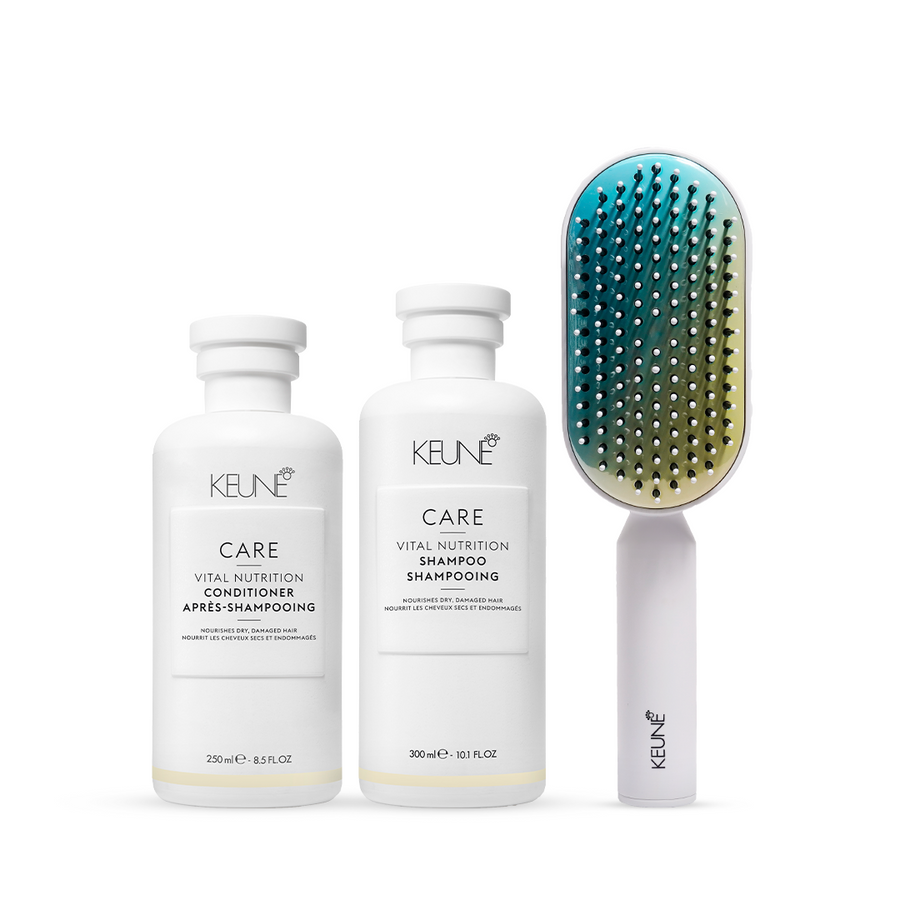 Keune Care Vital Nutrition Shampoo & Conditioner with Keune Hair Professional Brush